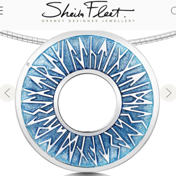 Shelia Fleet Runic Dress Necklace and Earrings in Skaill Enamel - Picture 3 of 5